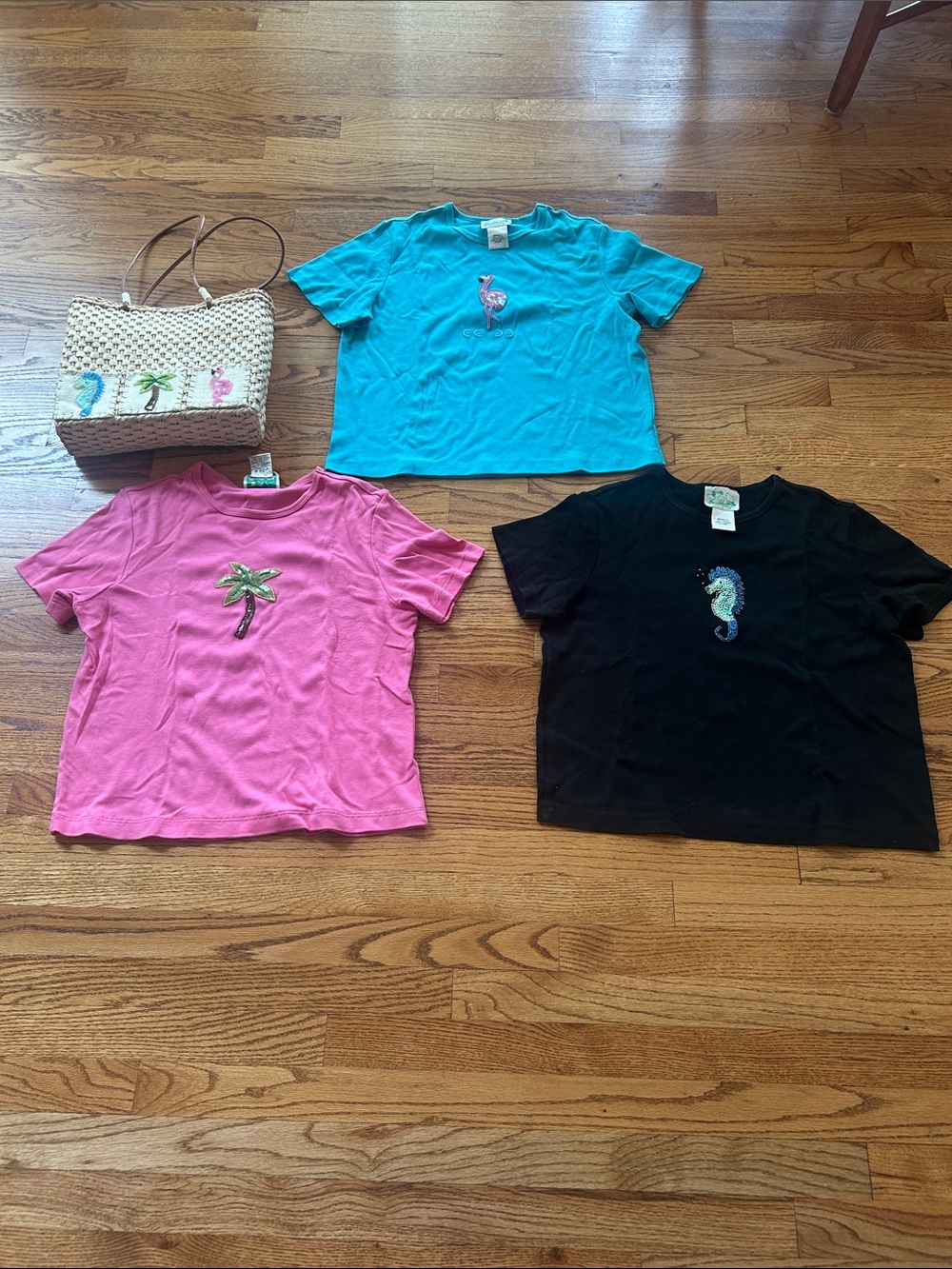 Vintage The Quacker Factory 3 Tops Size Small and Bag